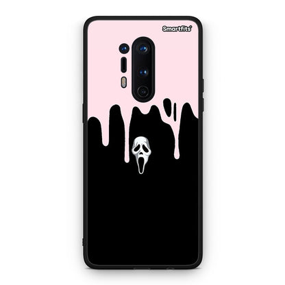 OnePlus 8 Pro Melting Halloween Mask Θήκη από τη Smartfits με σχέδιο στο πίσω μέρος και μαύρο περίβλημα | Smartphone case with colorful back and black bezels by Smartfits