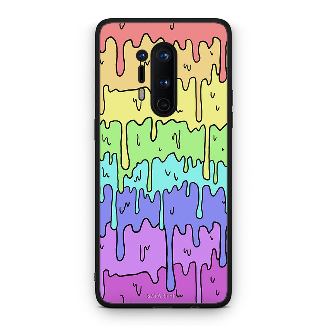 OnePlus 8 Pro Melting Rainbow θήκη από τη Smartfits με σχέδιο στο πίσω μέρος και μαύρο περίβλημα | Smartphone case with colorful back and black bezels by Smartfits