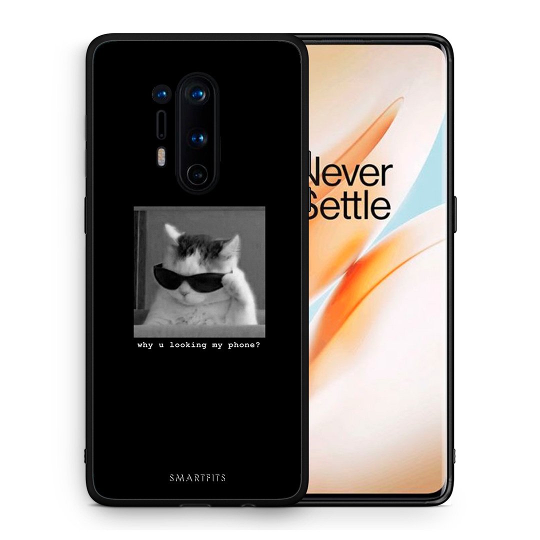 Θήκη OnePlus 8 Pro Meme Cat από τη Smartfits με σχέδιο στο πίσω μέρος και μαύρο περίβλημα | OnePlus 8 Pro Meme Cat case with colorful back and black bezels