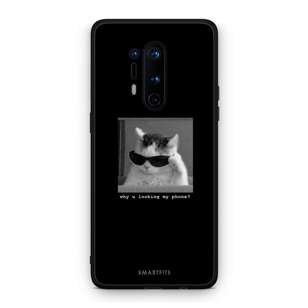 OnePlus 8 Pro Meme Cat θήκη από τη Smartfits με σχέδιο στο πίσω μέρος και μαύρο περίβλημα | Smartphone case with colorful back and black bezels by Smartfits