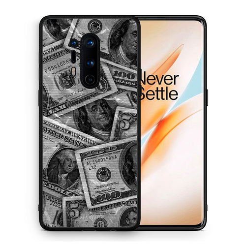 Θήκη OnePlus 8 Pro Money Dollars από τη Smartfits με σχέδιο στο πίσω μέρος και μαύρο περίβλημα | OnePlus 8 Pro Money Dollars case with colorful back and black bezels