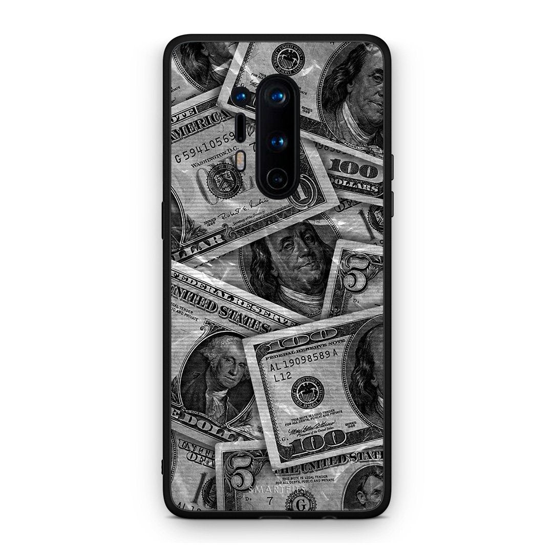 OnePlus 8 Pro Money Dollars θήκη από τη Smartfits με σχέδιο στο πίσω μέρος και μαύρο περίβλημα | Smartphone case with colorful back and black bezels by Smartfits