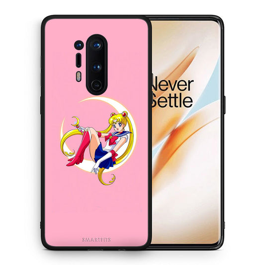 Θήκη OnePlus 8 Pro Moon Girl από τη Smartfits με σχέδιο στο πίσω μέρος και μαύρο περίβλημα | OnePlus 8 Pro Moon Girl case with colorful back and black bezels
