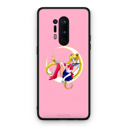 OnePlus 8 Pro Moon Girl θήκη από τη Smartfits με σχέδιο στο πίσω μέρος και μαύρο περίβλημα | Smartphone case with colorful back and black bezels by Smartfits