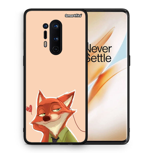 Θήκη OnePlus 8 Pro Nick Wilde And Judy Hopps Love 1 από τη Smartfits με σχέδιο στο πίσω μέρος και μαύρο περίβλημα | OnePlus 8 Pro Nick Wilde And Judy Hopps Love 1 case with colorful back and black bezels