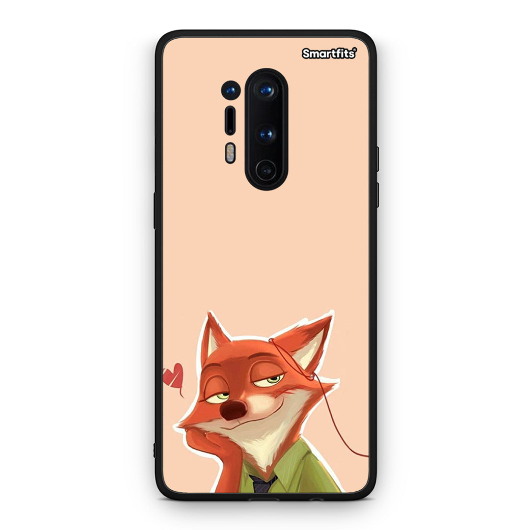 OnePlus 8 Pro Nick Wilde And Judy Hopps Love 1 θήκη από τη Smartfits με σχέδιο στο πίσω μέρος και μαύρο περίβλημα | Smartphone case with colorful back and black bezels by Smartfits