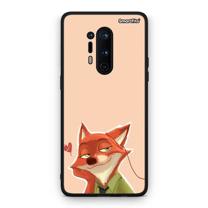 OnePlus 8 Pro Nick Wilde And Judy Hopps Love 1 θήκη από τη Smartfits με σχέδιο στο πίσω μέρος και μαύρο περίβλημα | Smartphone case with colorful back and black bezels by Smartfits