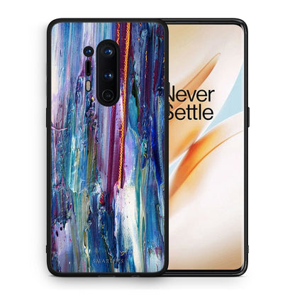 Θήκη OnePlus 8 Pro Winter Paint από τη Smartfits με σχέδιο στο πίσω μέρος και μαύρο περίβλημα | OnePlus 8 Pro Winter Paint case with colorful back and black bezels