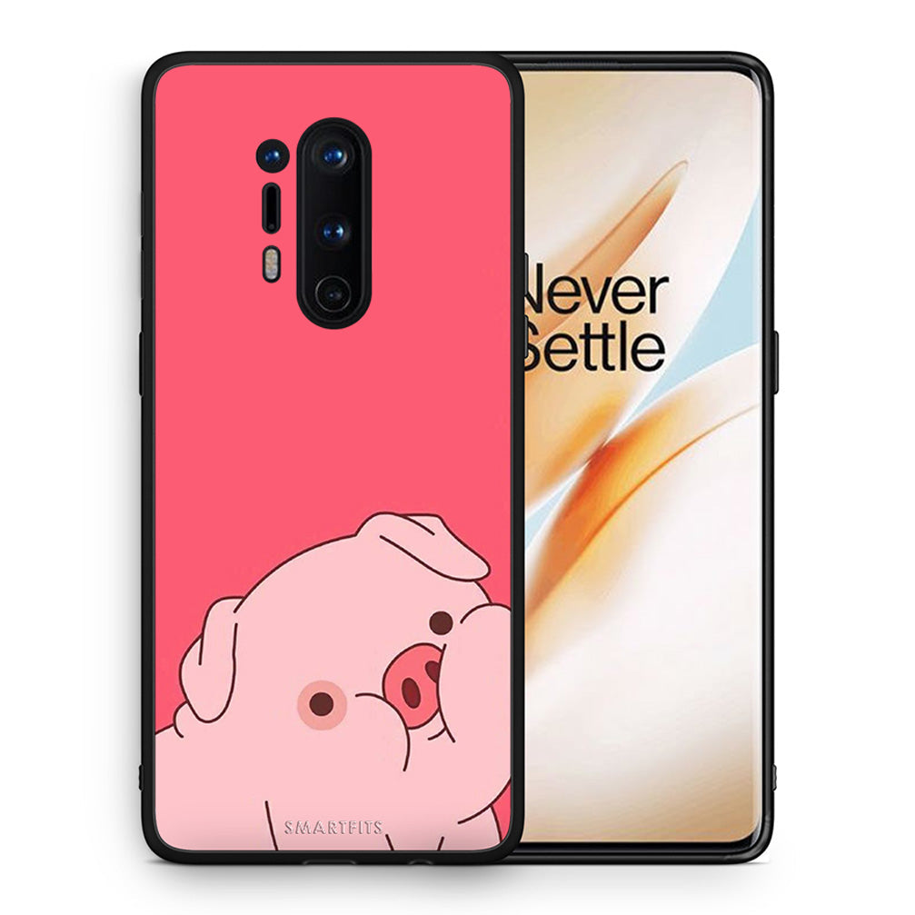 Θήκη Αγίου Βαλεντίνου OnePlus 8 Pro Pig Love 1 από τη Smartfits με σχέδιο στο πίσω μέρος και μαύρο περίβλημα | OnePlus 8 Pro Pig Love 1 case with colorful back and black bezels