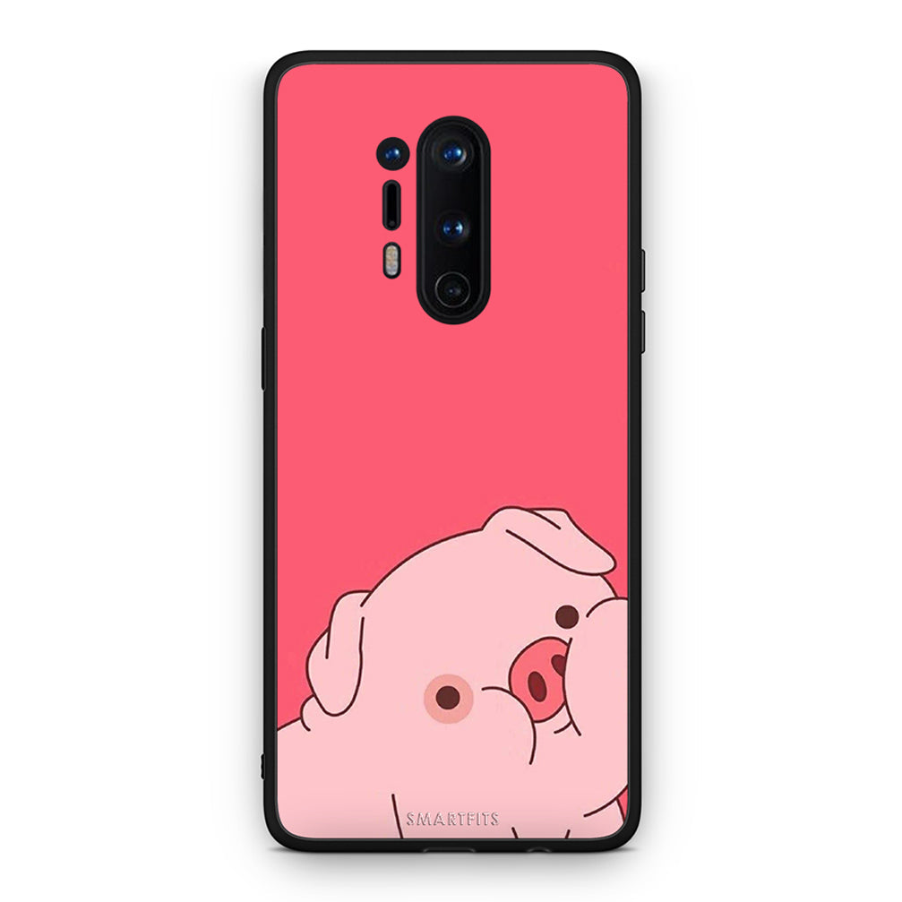 OnePlus 8 Pro Pig Love 1 Θήκη Αγίου Βαλεντίνου από τη Smartfits με σχέδιο στο πίσω μέρος και μαύρο περίβλημα | Smartphone case with colorful back and black bezels by Smartfits