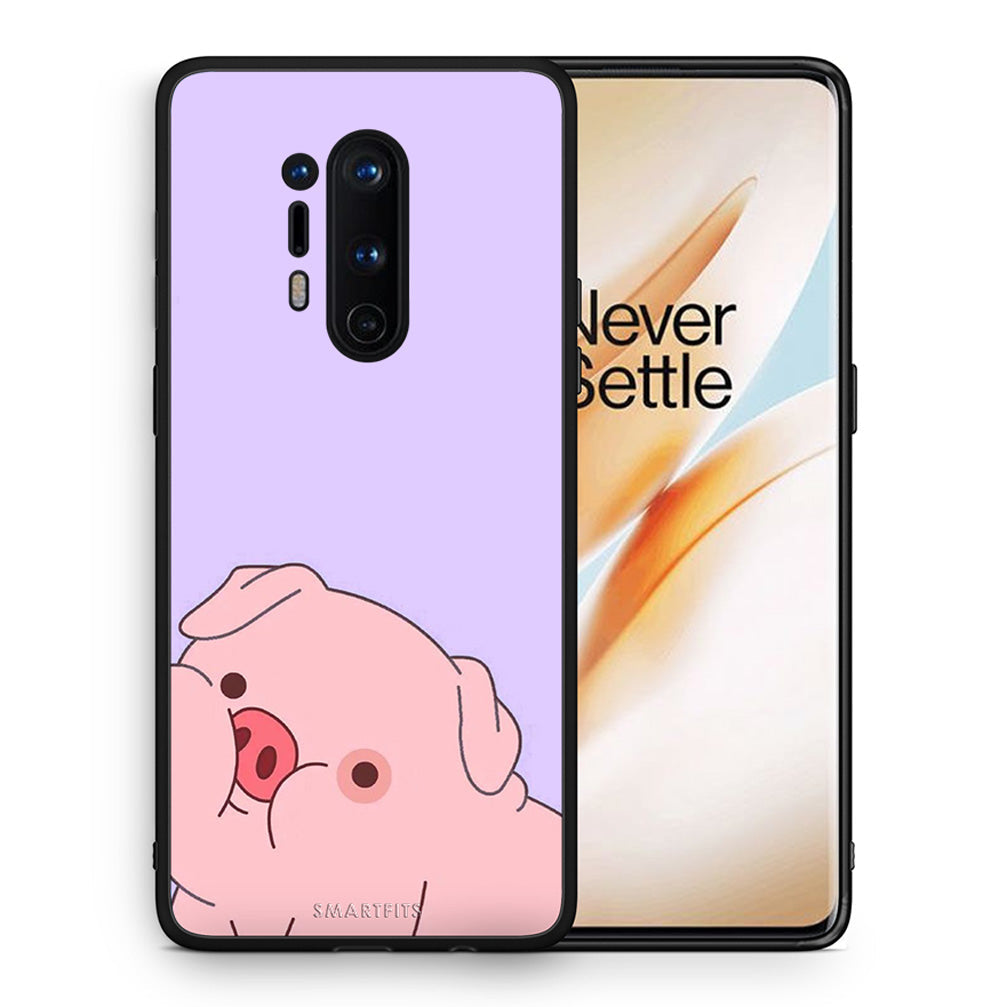 Θήκη Αγίου Βαλεντίνου OnePlus 8 Pro Pig Love 2 από τη Smartfits με σχέδιο στο πίσω μέρος και μαύρο περίβλημα | OnePlus 8 Pro Pig Love 2 case with colorful back and black bezels