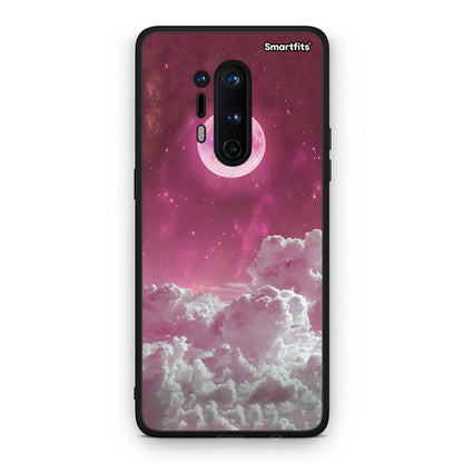 OnePlus 8 Pro Pink Moon Θήκη από τη Smartfits με σχέδιο στο πίσω μέρος και μαύρο περίβλημα | Smartphone case with colorful back and black bezels by Smartfits