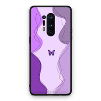 Thumbnail for OnePlus 8 Pro Purple Mariposa Θήκη Αγίου Βαλεντίνου από τη Smartfits με σχέδιο στο πίσω μέρος και μαύρο περίβλημα | Smartphone case with colorful back and black bezels by Smartfits