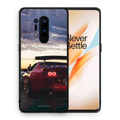 Θήκη OnePlus 8 Pro Racing Supra από τη Smartfits με σχέδιο στο πίσω μέρος και μαύρο περίβλημα | OnePlus 8 Pro Racing Supra case with colorful back and black bezels