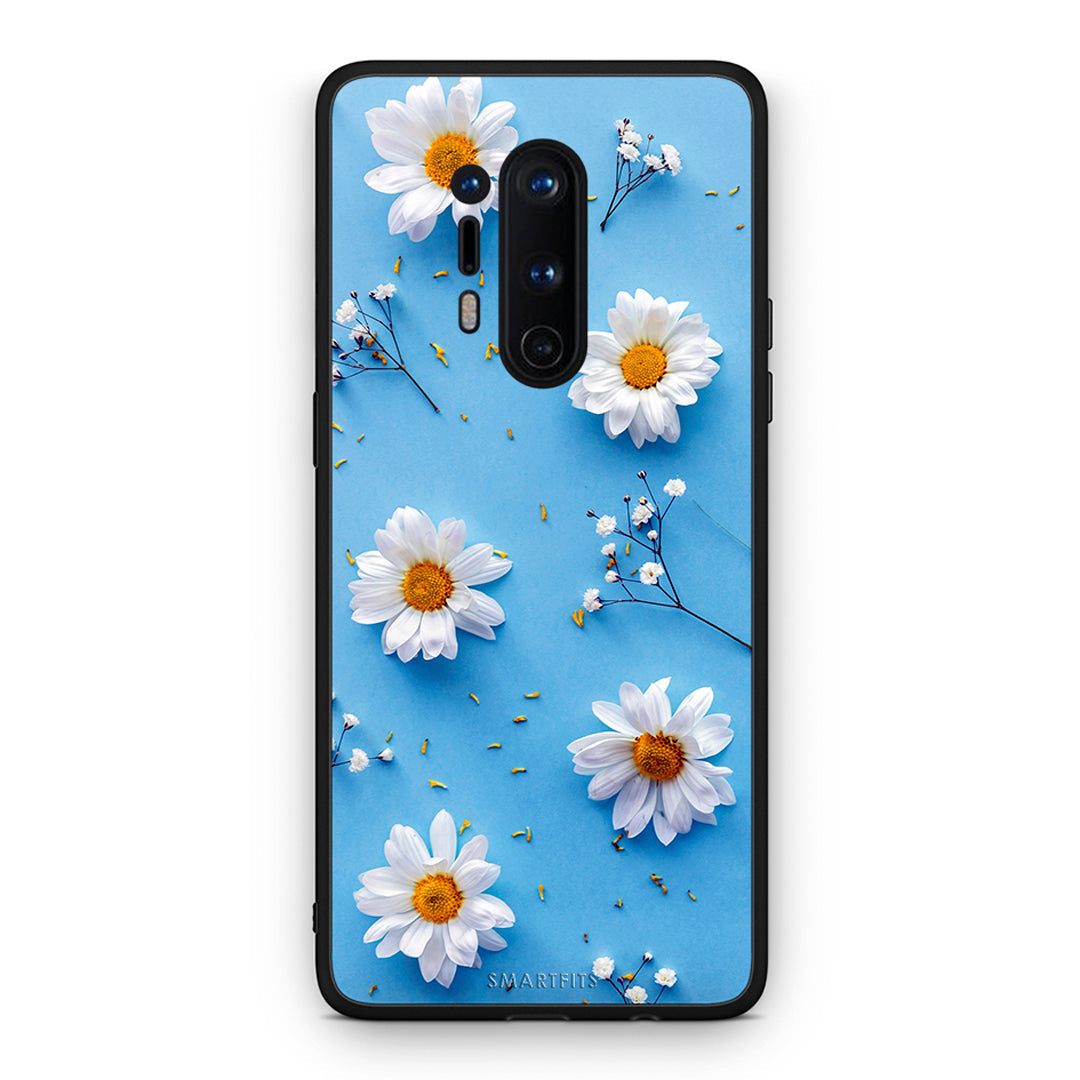 OnePlus 8 Pro Real Daisies θήκη από τη Smartfits με σχέδιο στο πίσω μέρος και μαύρο περίβλημα | Smartphone case with colorful back and black bezels by Smartfits