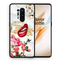 Thumbnail for Θήκη OnePlus 8 Pro Red Lips από τη Smartfits με σχέδιο στο πίσω μέρος και μαύρο περίβλημα | OnePlus 8 Pro Red Lips case with colorful back and black bezels