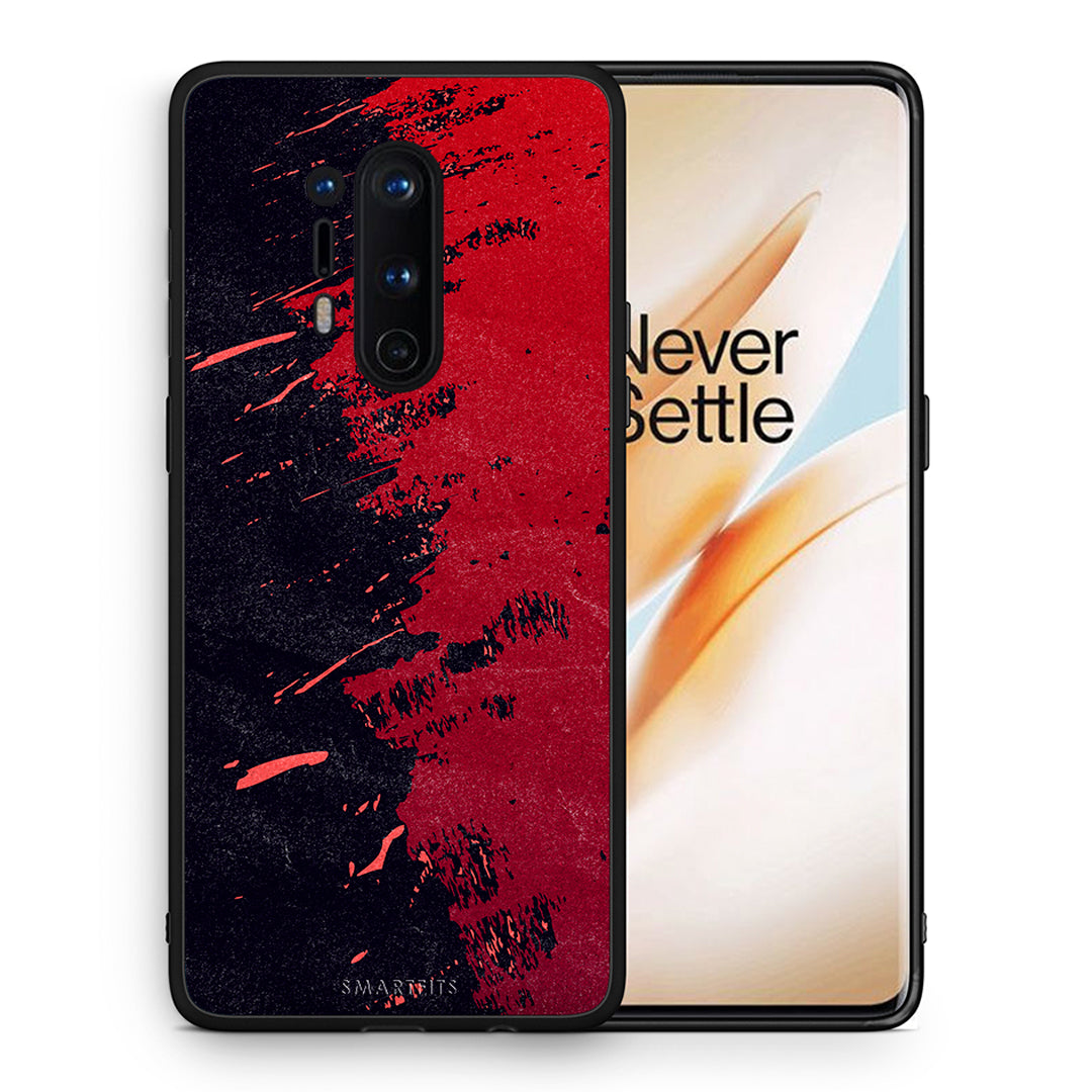 Θήκη Αγίου Βαλεντίνου OnePlus 8 Pro Red Paint από τη Smartfits με σχέδιο στο πίσω μέρος και μαύρο περίβλημα | OnePlus 8 Pro Red Paint case with colorful back and black bezels