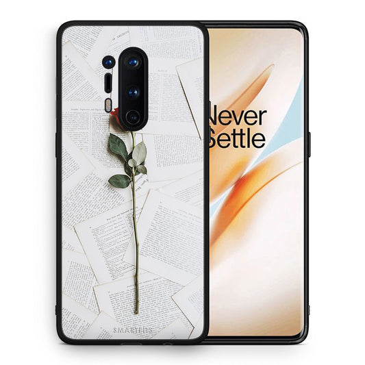 Θήκη OnePlus 8 Pro Red Rose από τη Smartfits με σχέδιο στο πίσω μέρος και μαύρο περίβλημα | OnePlus 8 Pro Red Rose case with colorful back and black bezels
