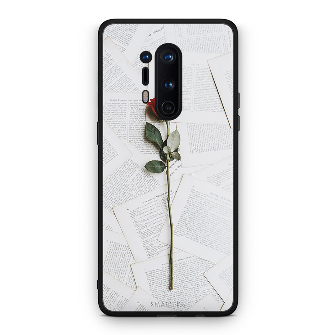 OnePlus 8 Pro Red Rose θήκη από τη Smartfits με σχέδιο στο πίσω μέρος και μαύρο περίβλημα | Smartphone case with colorful back and black bezels by Smartfits