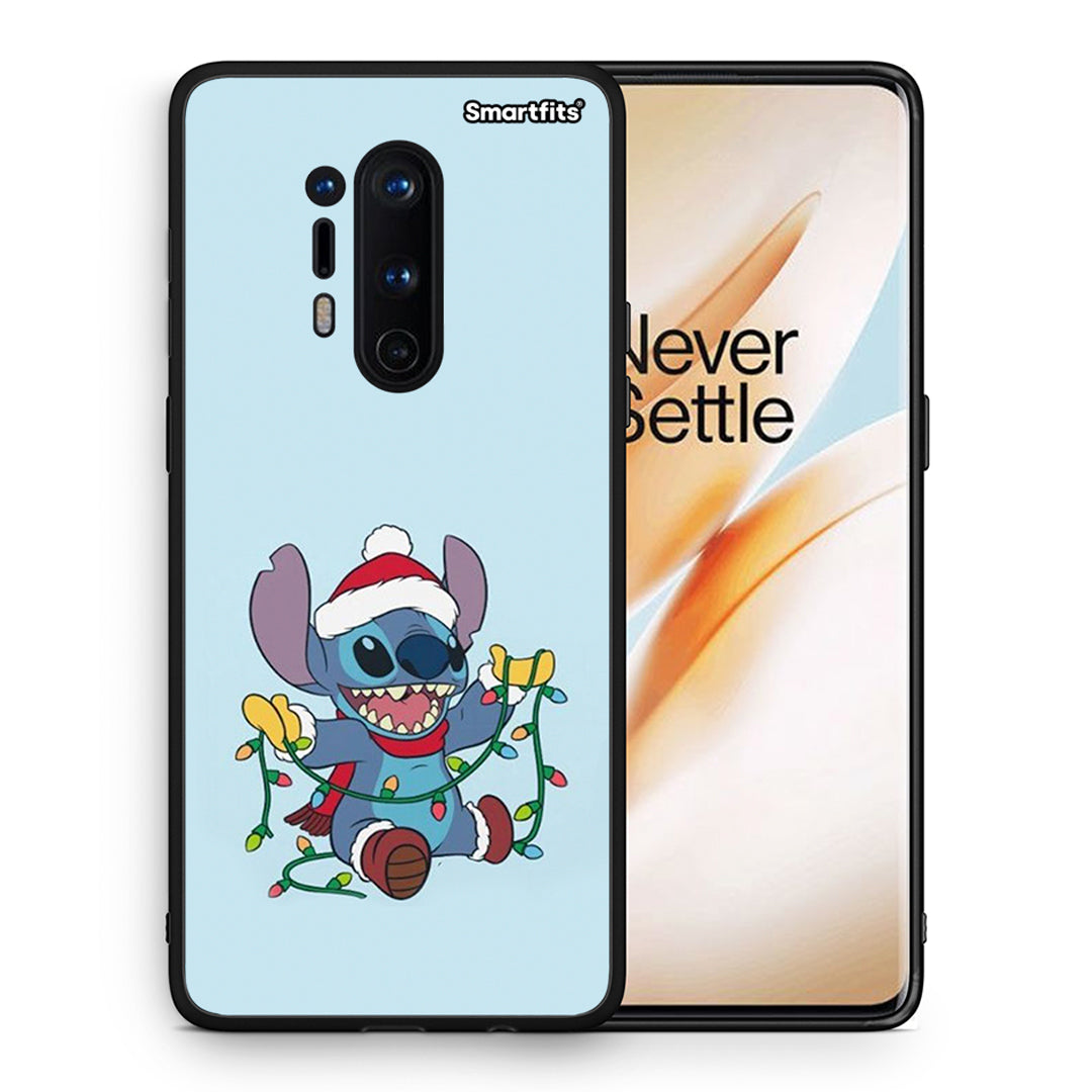 Θήκη OnePlus 8 Pro Santa Stich από τη Smartfits με σχέδιο στο πίσω μέρος και μαύρο περίβλημα | OnePlus 8 Pro Santa Stich case with colorful back and black bezels