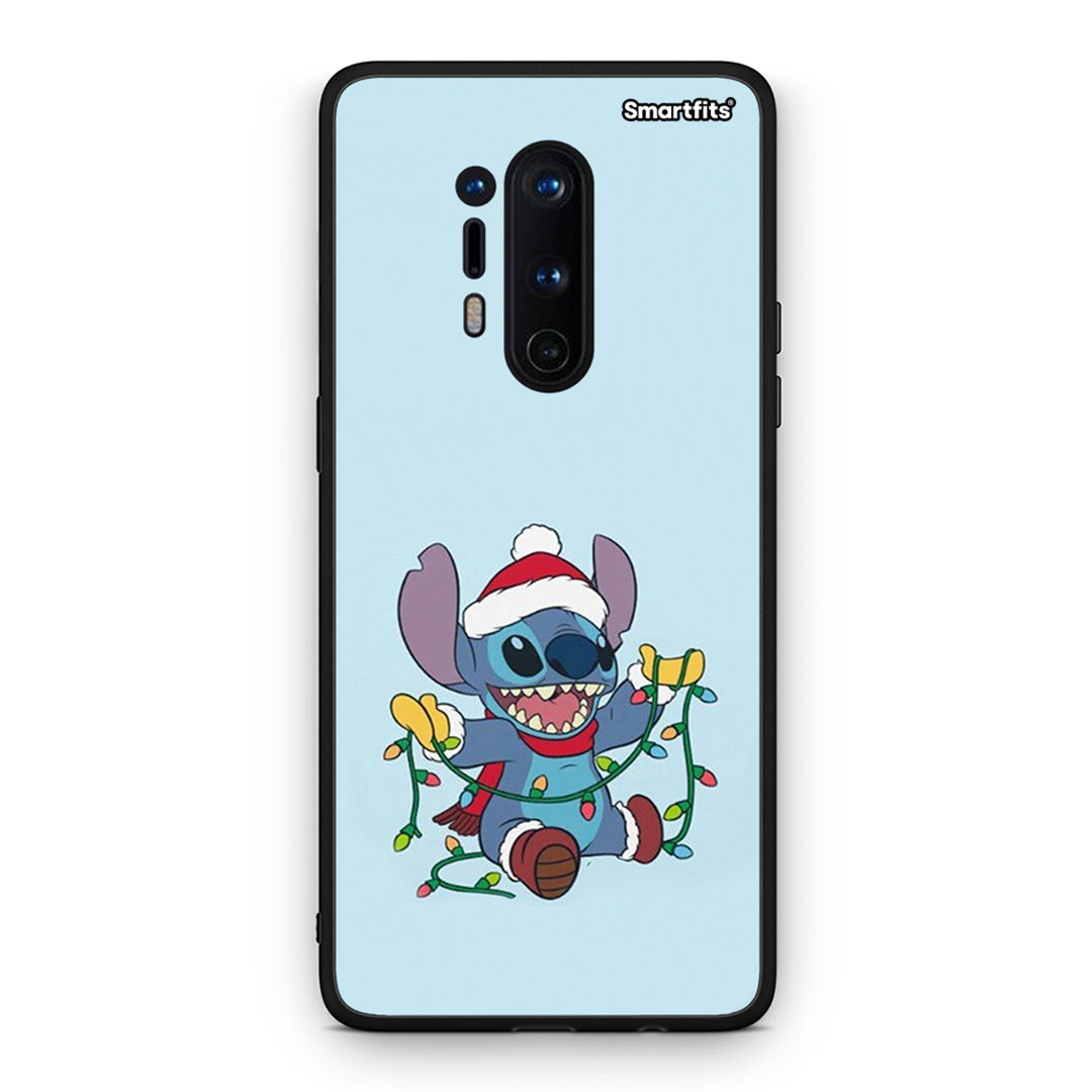 OnePlus 8 Pro Santa Stich θήκη από τη Smartfits με σχέδιο στο πίσω μέρος και μαύρο περίβλημα | Smartphone case with colorful back and black bezels by Smartfits