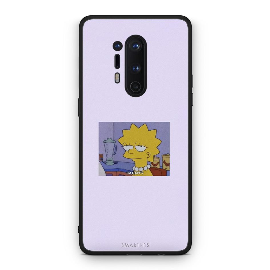 OnePlus 8 Pro So Happy θήκη από τη Smartfits με σχέδιο στο πίσω μέρος και μαύρο περίβλημα | Smartphone case with colorful back and black bezels by Smartfits