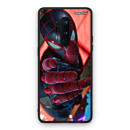 OnePlus 8 Pro Spider Hand Θήκη από τη Smartfits με σχέδιο στο πίσω μέρος και μαύρο περίβλημα | Smartphone case with colorful back and black bezels by Smartfits