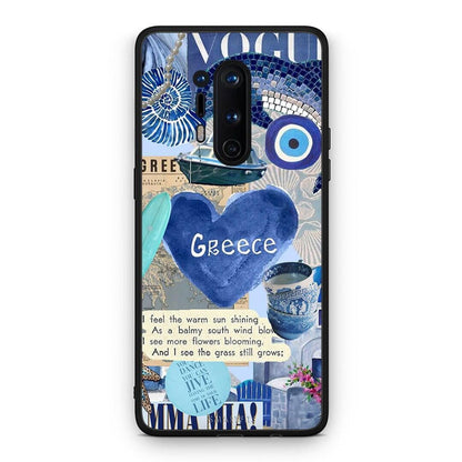 OnePlus 8 Pro Summer In Greece Θήκη από τη Smartfits με σχέδιο στο πίσω μέρος και μαύρο περίβλημα | Smartphone case with colorful back and black bezels by Smartfits