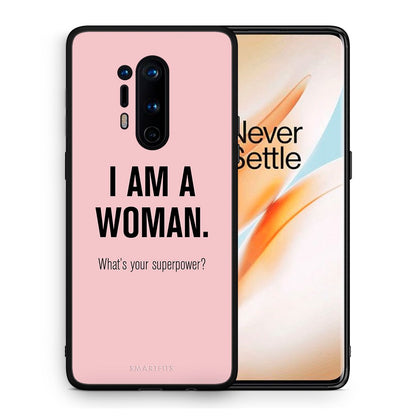 Θήκη OnePlus 8 Pro Superpower Woman από τη Smartfits με σχέδιο στο πίσω μέρος και μαύρο περίβλημα | OnePlus 8 Pro Superpower Woman case with colorful back and black bezels