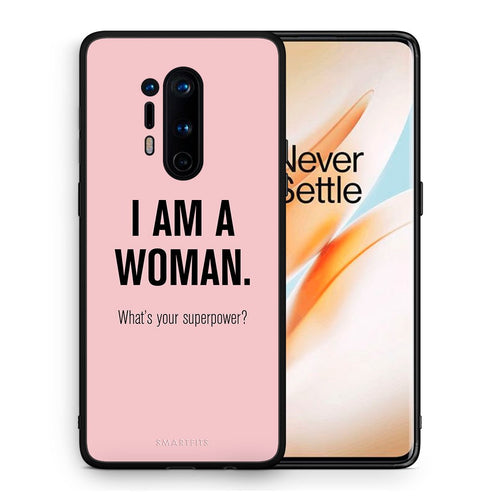 Θήκη OnePlus 8 Pro Superpower Woman από τη Smartfits με σχέδιο στο πίσω μέρος και μαύρο περίβλημα | OnePlus 8 Pro Superpower Woman case with colorful back and black bezels