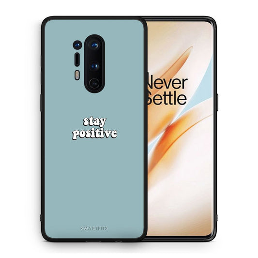 Θήκη OnePlus 8 Pro Positive Text από τη Smartfits με σχέδιο στο πίσω μέρος και μαύρο περίβλημα | OnePlus 8 Pro Positive Text case with colorful back and black bezels