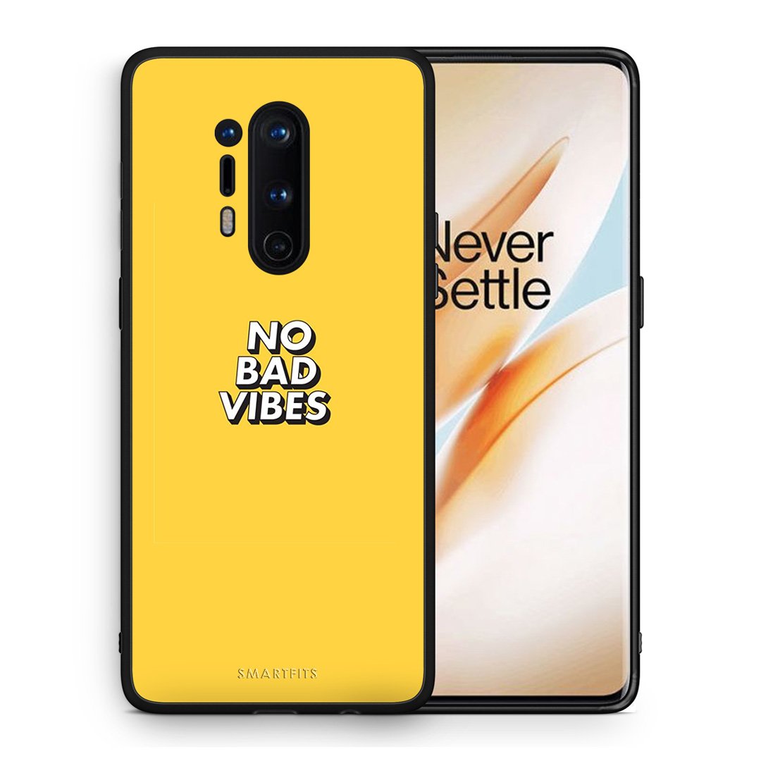 Θήκη OnePlus 8 Pro Vibes Text από τη Smartfits με σχέδιο στο πίσω μέρος και μαύρο περίβλημα | OnePlus 8 Pro Vibes Text case with colorful back and black bezels