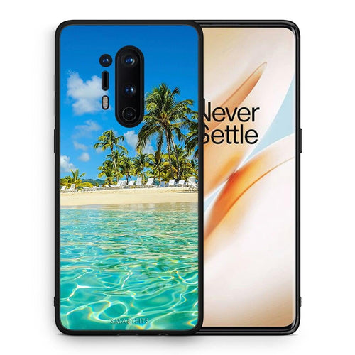 Θήκη OnePlus 8 Pro Tropical Vibes από τη Smartfits με σχέδιο στο πίσω μέρος και μαύρο περίβλημα | OnePlus 8 Pro Tropical Vibes case with colorful back and black bezels