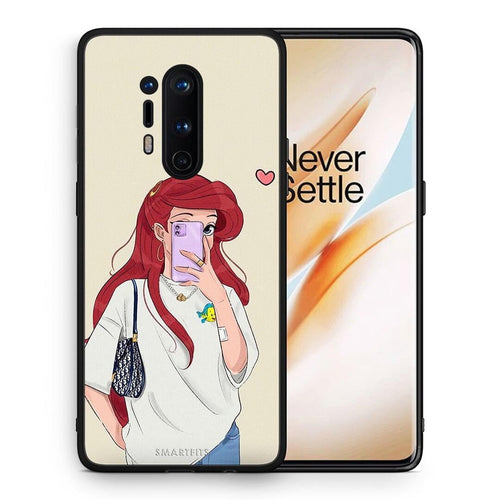 Θήκη OnePlus 8 Pro Walking Mermaid από τη Smartfits με σχέδιο στο πίσω μέρος και μαύρο περίβλημα | OnePlus 8 Pro Walking Mermaid case with colorful back and black bezels