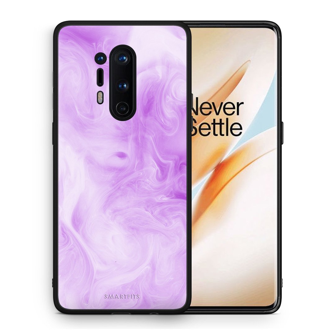 Θήκη OnePlus 8 Pro Lavender Watercolor από τη Smartfits με σχέδιο στο πίσω μέρος και μαύρο περίβλημα | OnePlus 8 Pro Lavender Watercolor case with colorful back and black bezels