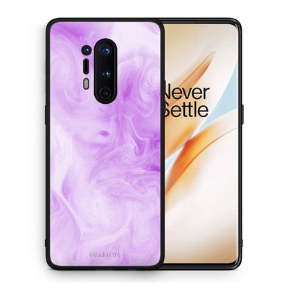 Θήκη OnePlus 8 Pro Lavender Watercolor από τη Smartfits με σχέδιο στο πίσω μέρος και μαύρο περίβλημα | OnePlus 8 Pro Lavender Watercolor case with colorful back and black bezels