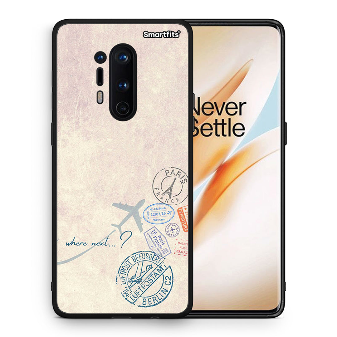 Θήκη OnePlus 8 Pro Where Next από τη Smartfits με σχέδιο στο πίσω μέρος και μαύρο περίβλημα | OnePlus 8 Pro Where Next case with colorful back and black bezels
