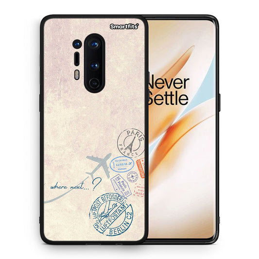 Θήκη OnePlus 8 Pro Where Next από τη Smartfits με σχέδιο στο πίσω μέρος και μαύρο περίβλημα | OnePlus 8 Pro Where Next case with colorful back and black bezels