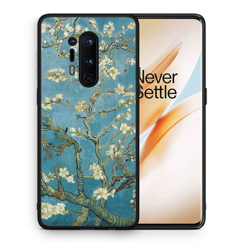 Θήκη OnePlus 8 Pro White Blossoms από τη Smartfits με σχέδιο στο πίσω μέρος και μαύρο περίβλημα | OnePlus 8 Pro White Blossoms case with colorful back and black bezels
