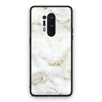 Thumbnail for OnePlus 8 Pro White Gold Marble θήκη από τη Smartfits με σχέδιο στο πίσω μέρος και μαύρο περίβλημα | Smartphone case with colorful back and black bezels by Smartfits