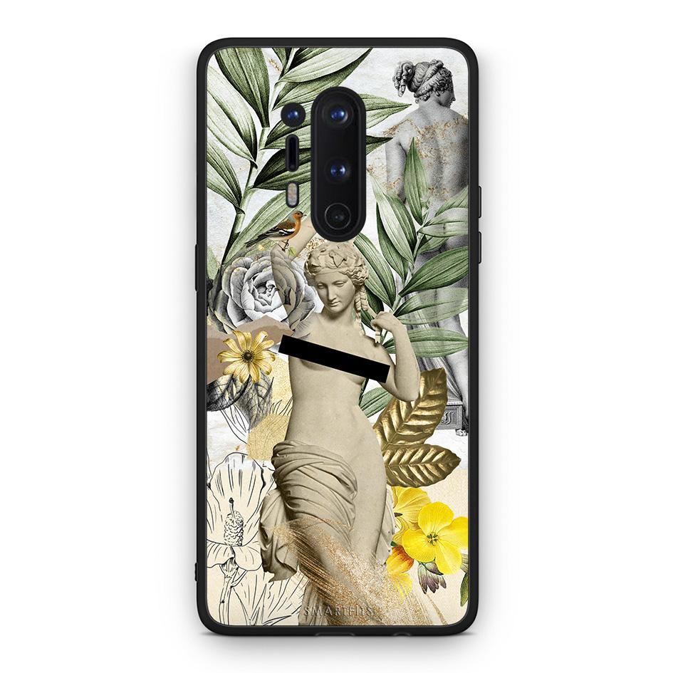 OnePlus 8 Pro Woman Statue θήκη από τη Smartfits με σχέδιο στο πίσω μέρος και μαύρο περίβλημα | Smartphone case with colorful back and black bezels by Smartfits