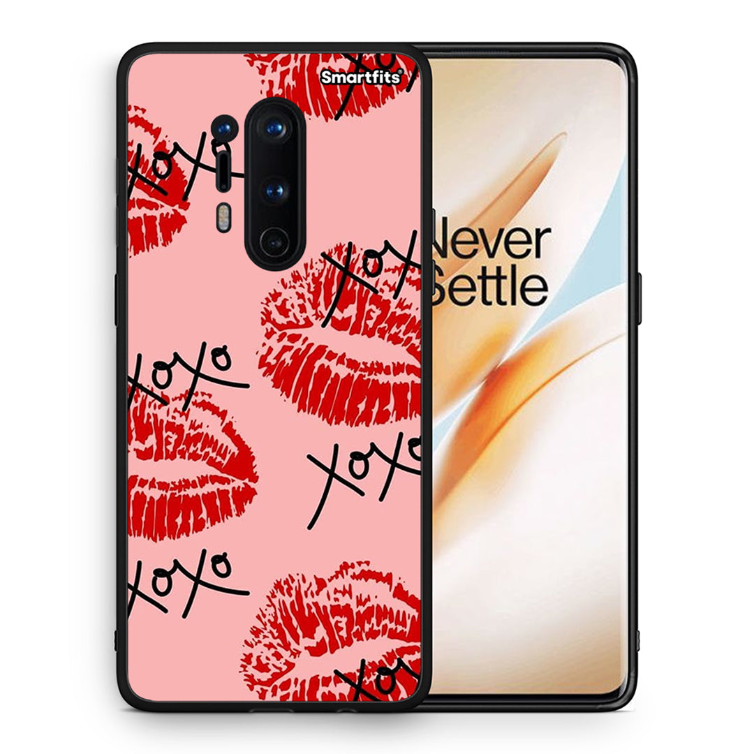 Θήκη OnePlus 8 Pro XOXO Lips από τη Smartfits με σχέδιο στο πίσω μέρος και μαύρο περίβλημα | OnePlus 8 Pro XOXO Lips case with colorful back and black bezels