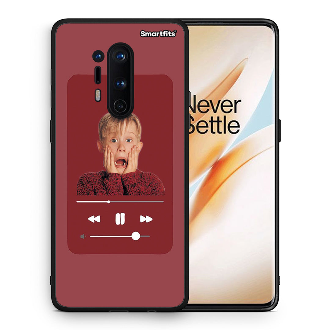 Θήκη OnePlus 8 Pro Xmas Alone Music από τη Smartfits με σχέδιο στο πίσω μέρος και μαύρο περίβλημα | OnePlus 8 Pro Xmas Alone Music case with colorful back and black bezels