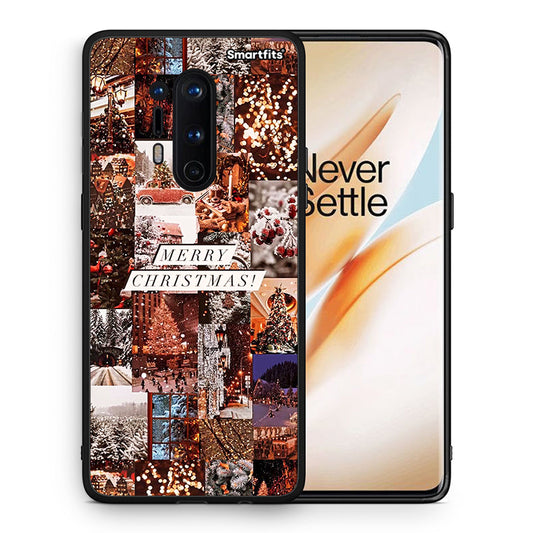 Θήκη OnePlus 8 Pro Xmas Collage από τη Smartfits με σχέδιο στο πίσω μέρος και μαύρο περίβλημα | OnePlus 8 Pro Xmas Collage case with colorful back and black bezels