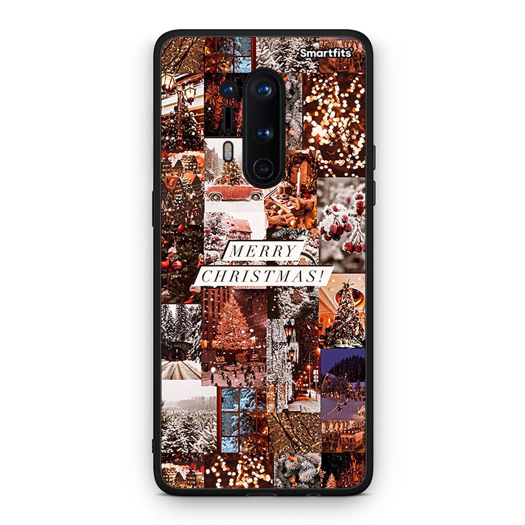 OnePlus 8 Pro Xmas Collage θήκη από τη Smartfits με σχέδιο στο πίσω μέρος και μαύρο περίβλημα | Smartphone case with colorful back and black bezels by Smartfits
