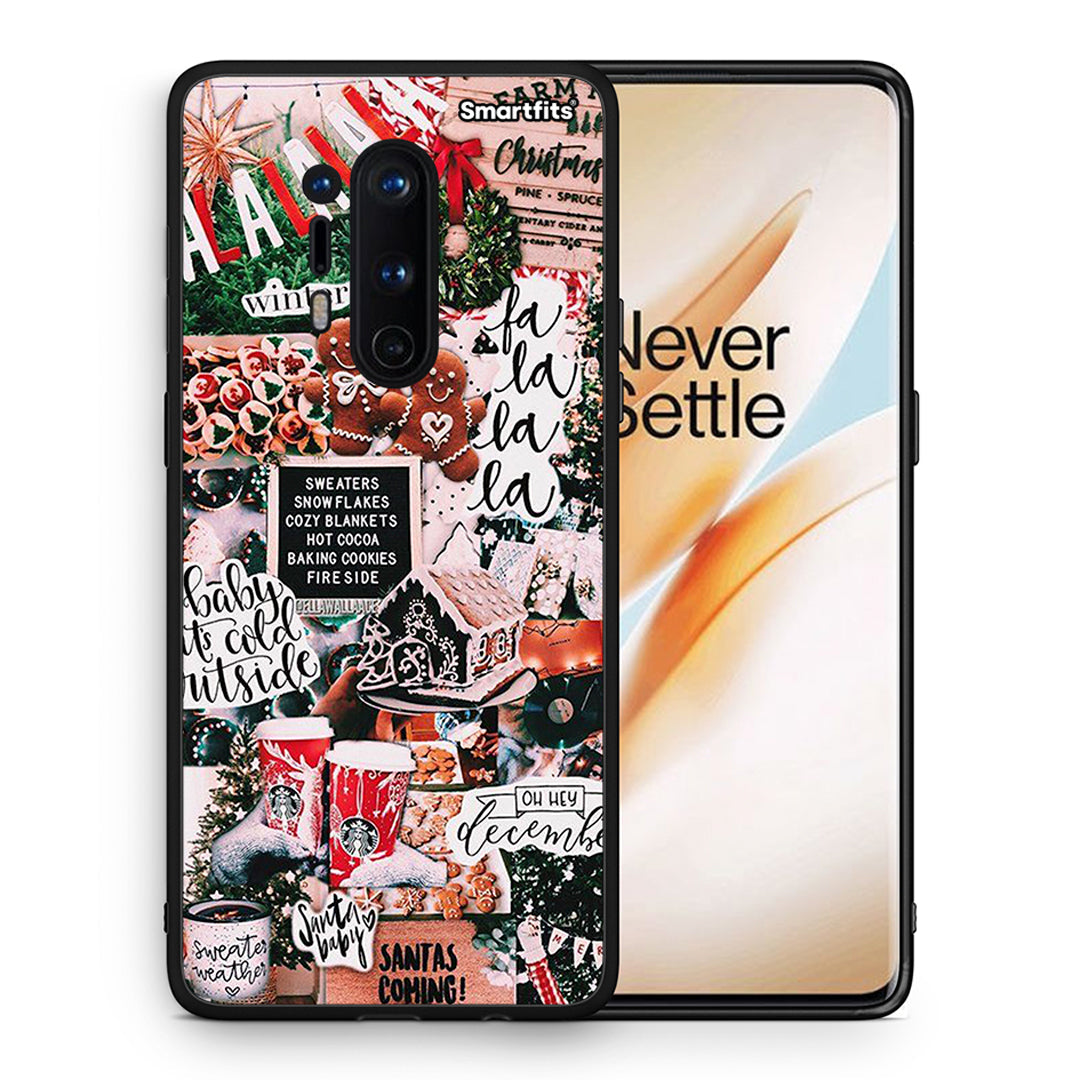 Θήκη OnePlus 8 Pro Xmas Habbits από τη Smartfits με σχέδιο στο πίσω μέρος και μαύρο περίβλημα | OnePlus 8 Pro Xmas Habbits case with colorful back and black bezels