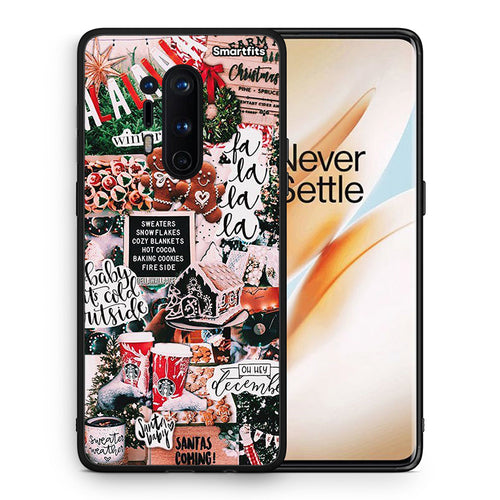 Θήκη OnePlus 8 Pro Xmas Habbits από τη Smartfits με σχέδιο στο πίσω μέρος και μαύρο περίβλημα | OnePlus 8 Pro Xmas Habbits case with colorful back and black bezels