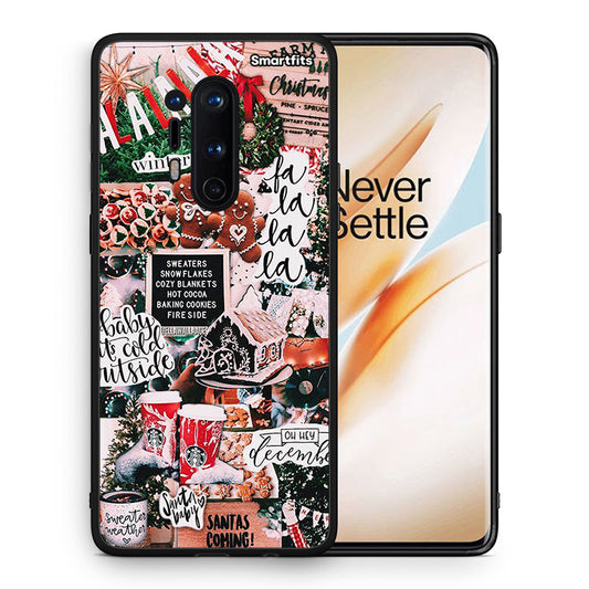 Θήκη OnePlus 8 Pro Xmas Habbits από τη Smartfits με σχέδιο στο πίσω μέρος και μαύρο περίβλημα | OnePlus 8 Pro Xmas Habbits case with colorful back and black bezels