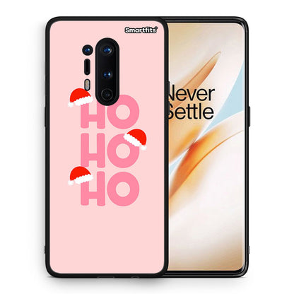 Θήκη OnePlus 8 Pro Xmas Ho Ho Ho από τη Smartfits με σχέδιο στο πίσω μέρος και μαύρο περίβλημα | OnePlus 8 Pro Xmas Ho Ho Ho case with colorful back and black bezels