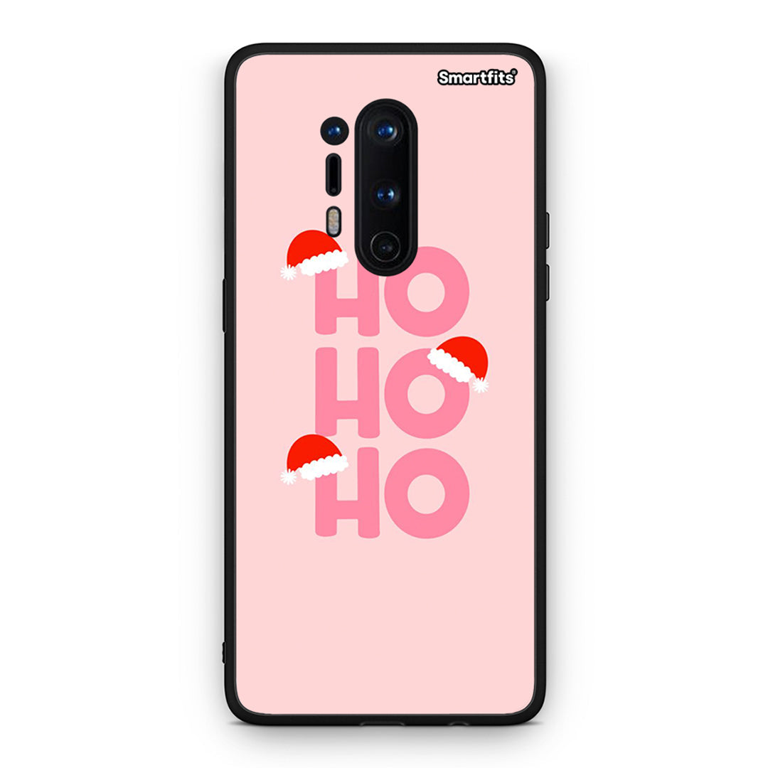 OnePlus 8 Pro Xmas Ho Ho Ho θήκη από τη Smartfits με σχέδιο στο πίσω μέρος και μαύρο περίβλημα | Smartphone case with colorful back and black bezels by Smartfits